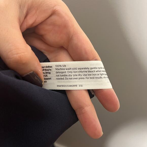 Eileen Fisher Women's Pants XL Navy Silk Wide Leg Crop Minimalist 24" Inseam - Picture 7 of 8